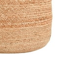 thumbnail image 4 of Benjara 18 Inch Round Accent Pouf, Soft Braided Jute Design, Natural Cream Orange, 4 of 5