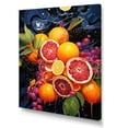 thumbnail image 2 of Designart "Passionfruit Pulse In Electric Ebony I" Fruits Canvas Art Print, 2 of 7