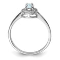 thumbnail image 2 of Auriga 925 Sterling Silver Rhodium Aqua & Diamond Ring for Women Size- 8, 2 of 6