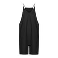 thumbnail image 3 of Moxiu Clearance Women's Jumpsuits Casual Short Rompers Wide Leg Baggy Bibs Overalls Pants Plus Size Solid Color Adjustable Straps Shorts Pants with Pockets, 3 of 5