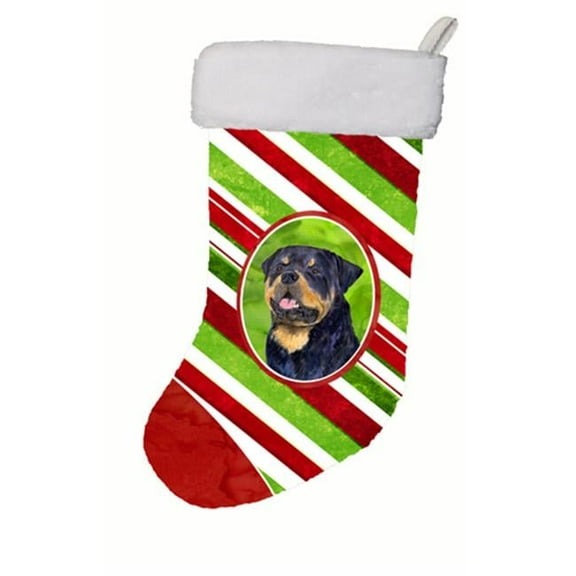 11 W x 8 H in. Rottweiler Winter Snowflakes Christmas Stocking
