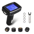 thumbnail image 1 of Kenally Auto 4 Sensor de presión de neumáticos Alerta en tiempo real portátil Pantalla LCD Transmisión inalámbrica de datos Interfaz USB DC 5V Cámaras de salpicadero de coche Kenally VI015885-00B, 1 of 6