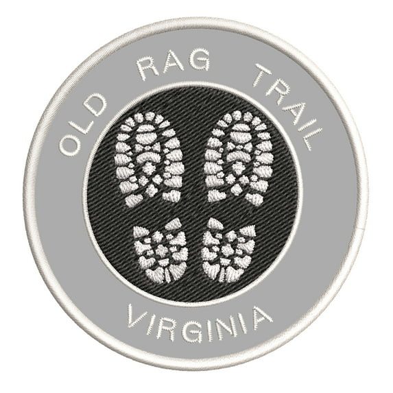 Go Trekking! At Old Rag Trail, Virginia 3.5 Inch Iron Or Sew On Embroidered Fabric Badge Patch Hiking Trails Iconic Series