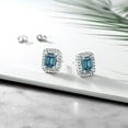 thumbnail image 4 of Gem Stone King 925 Sterling Silver Earrings Octagon Persian Blue Moissanite (3.44 Cttw), 4 of 4