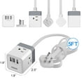thumbnail image 3 of ONDOG 3-Side Outlet Adapter - 3 USB (1 USB C) Outlets for Wall Charger, 5FT Outlet Extender for Home, Office and Cruise Ship Essentials, ETL, 3 of 6