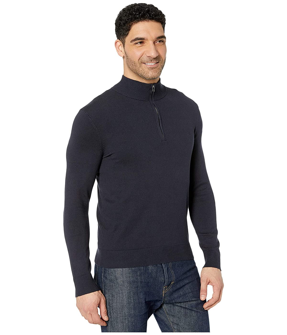Calvin Klein Mens 1/4 Zip Mock Turtleneck Sweater - Walmart.com