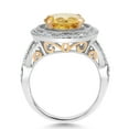 thumbnail image 3 of Gem Stone King 3.70 Ct Round Yellow Citrine 18K Two-Tone Sterling Silver Women Ring (Size 7), 3 of 4