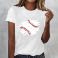 thumbnail image 3 of Blusas de Manga Corta para las Mujeres Imprimir Cuello Redondo, Camiseta Casual para Primavera Verano Diario, 3 of 3
