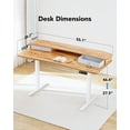 thumbnail image 3 of HUANUO 55″ x 26″ Electric Standing Desk with 2 Drawers, C-Clamp Mount Compatible, Height Adjustable Computer Desk, Home Office Stand Up Desk with 4 Preset Heights & 2 Hooks, Light Vintage, 3 of 7