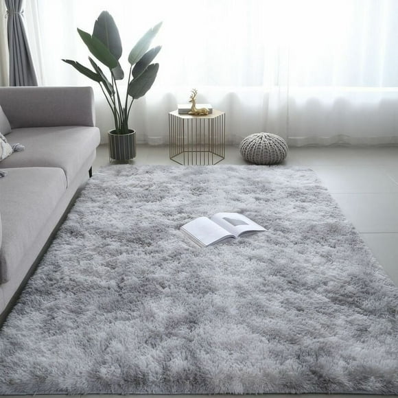 Luxurious Shag Area Rug, Non Skid Sponge Interlayer for Safe Steps, Soft Fuzzy Plush Mat for Warm Floors, Easy Clean Vacuum Sealed Faux Fur, Perfect for Family Decor in Limited Spaces