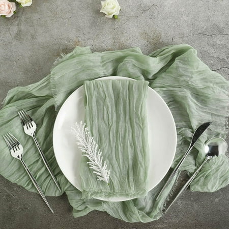 

Efavormart 5 Pack | 24 x19 Gauze Cheesecloth Napkins Cotton Dinner Napkins - Sage Green