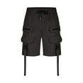 thumbnail image 5 of TKYCMSUAKI Big and Tall Shorts for Men Trendy Elastic Waisted Drawstring Baggy Short Solid Color Cargo Shorts with Zipper Pockets, 5 of 7
