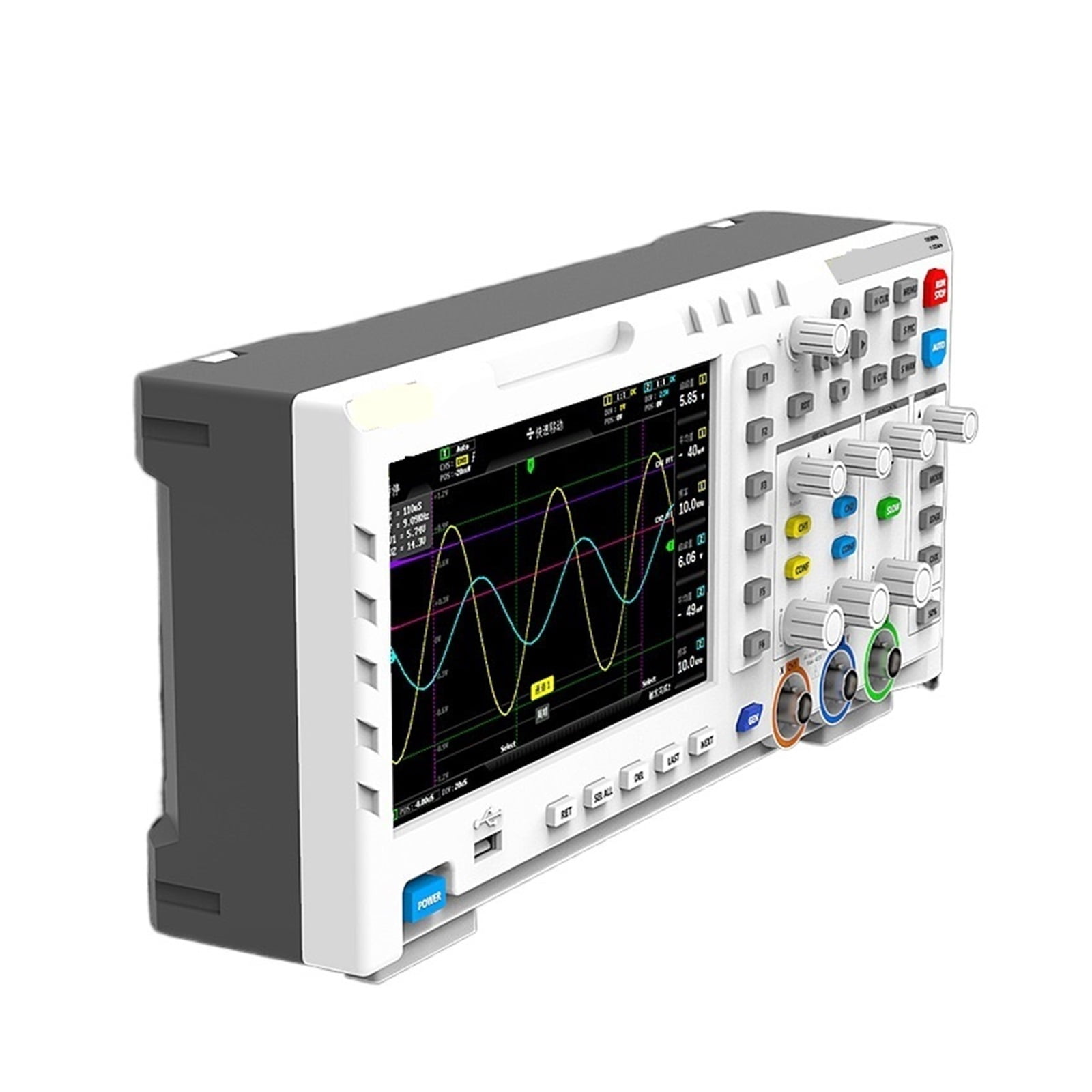 1014D Desktop Oscilloscope 100MHZ*2 1GS/s 2 In 1 Dual Channel Digital Oscilloscope 10MHZ Signal Generator ,Professional Designed