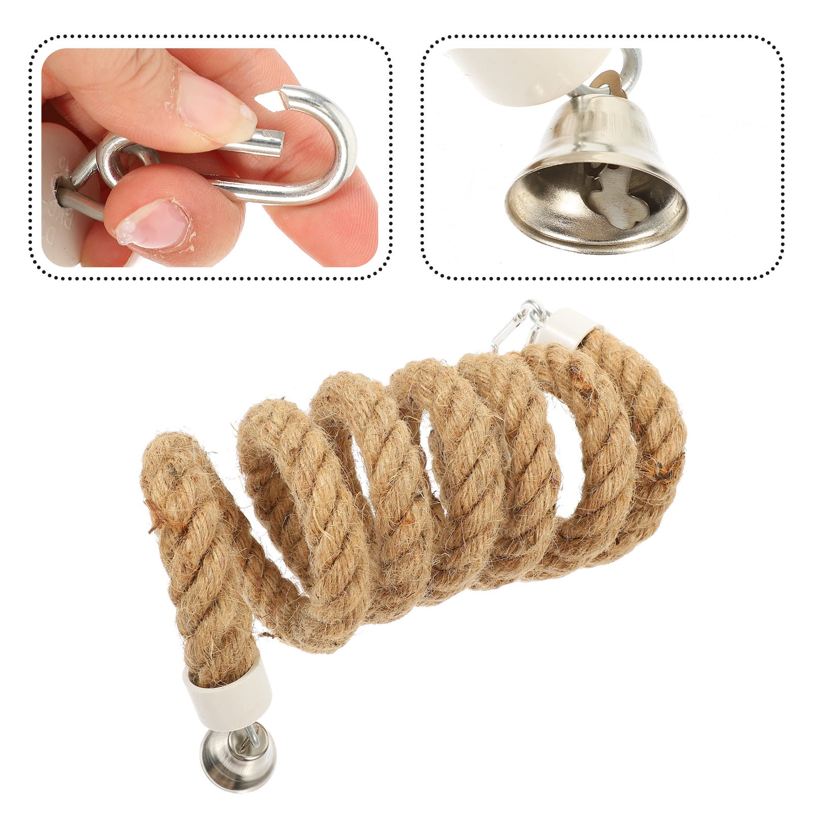 OFFIGAM Light Yellow Hanging Bird Rope Perch for Cage Durable Parrot Stand and Bird Accessory