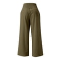 thumbnail image 5 of ManxiVoo High Waisted Wide Leg Pants for Women Bow Print Pattern Lounge Trousers Elastic Waist Comfort Fit for Casual Outing and Travel XL Size Army Green, 5 of 8