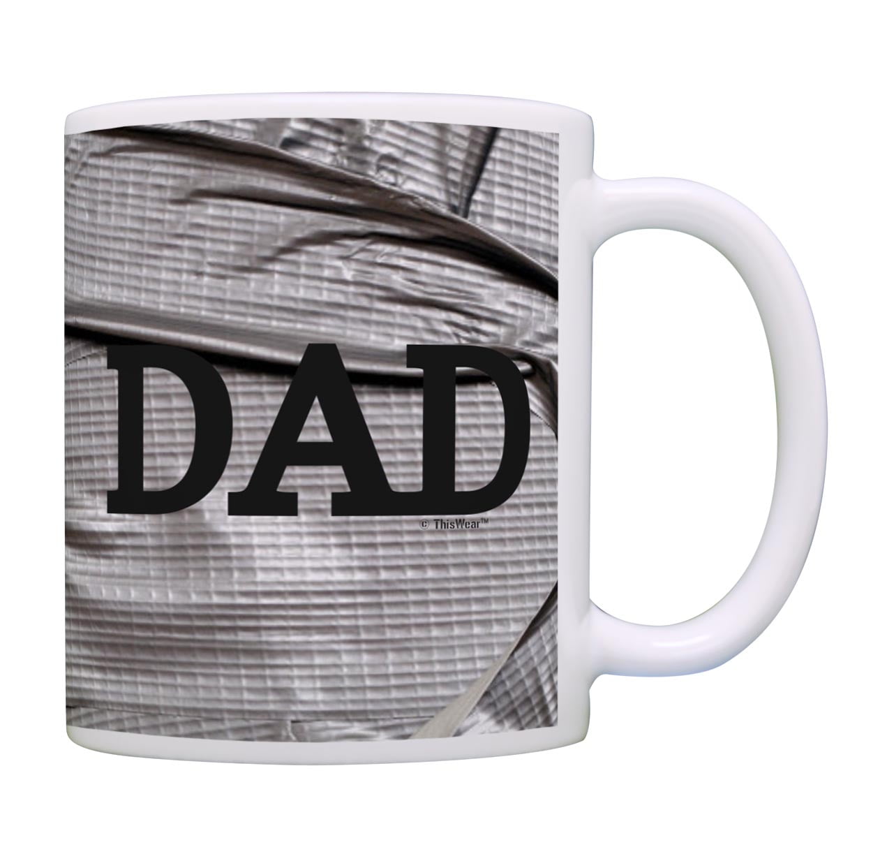 ThisWear Dad Faux Simulated Duct Tape Coffee Mug Simulated Duct Tape