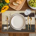 thumbnail image 4 of Texas Stars Vintage Placemats Set of 12, Bless OurHome Pots Country Wood Grain Placemats for Dining Table, Place Mats for Kitchen Tabletop, Waterproof Wipeable Dining Table Mats Set, 4 of 9