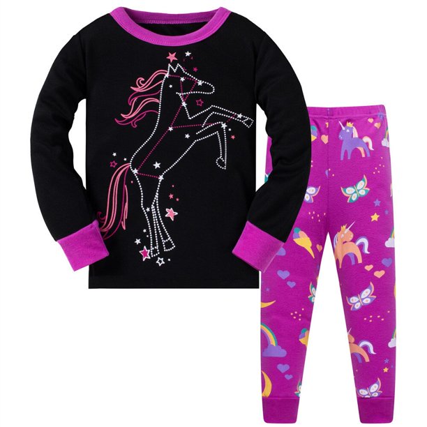 Pijamas de animales Grils para bebés, ropa de dormir de manga corta, 100% algodón, para niños de 3 a 8 años