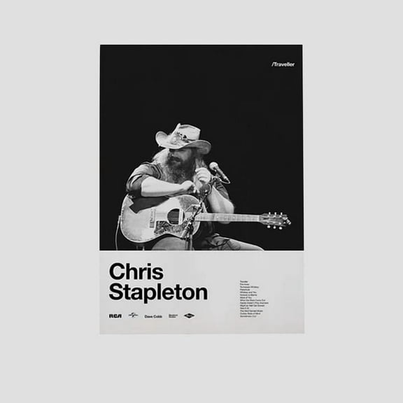 Music Poster- Chris Stapleton Poster - Vintage Style - Size 24x36 - Postora