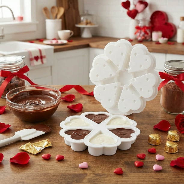 Aparatos de cocina, Accesorios de cocina, Utensilios de cocina, Día de las herramientas de cocina Moldes de silicona para pasteles con forma de corazón Molde de silicona para pasteles