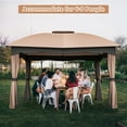 thumbnail image 4 of Gymax Patio 12' x 10' Canopy Heavy Duty Steel Gazebo Double Vented Outdoor Brown, 4 of 10