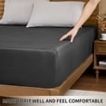 thumbnail image 3 of Hotella Full Fitted Sheet, 100% Microfiber, 54"x75", Soft & Fade-Resistant, 14" Deep Pocket, Dark Gray, 3 of 6