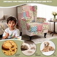 thumbnail image 4 of HUISEFOR Wing Chair Slipcovers, Vintage Patchwork Floral Wingback Chair Covers, Armchair Protector, Breathable & Comfortable, Anti‑Slip & Wear‑Resistant, for Living Room Wingback Sofa Chair, 4 of 7