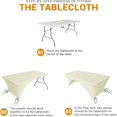 thumbnail image 2 of USA Spandex Table Cover - 8 ft. Fitted, 30+ Colors, Polyester Stretch Spandex Table Toppers, 2 Pack (Ivory), 2 of 4