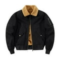 thumbnail image 5 of Bomber Men Jacket Sherpa Outerwear Black Jacket Warm Zip Up Winter Men Clothing, 5 of 5