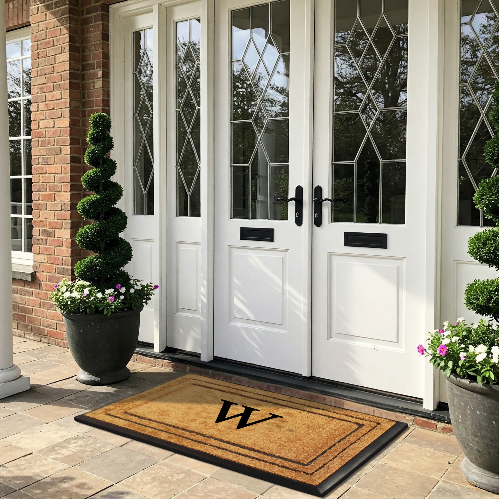 A1 Home Collections Natural Coir & Rubber Door Mat, Long-Lasting Entrance Doormats for Front Door, Thick & Non-Slip Durable Outdoor Entry Mat 25" x 57"
