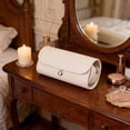 thumbnail image 5 of Youersen Leather Makeup Brush Case, Professional Makeup Organizer Roll Bag for Travel, White, 5 of 6