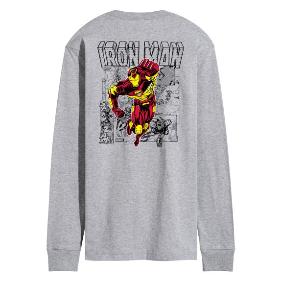 Marvel Iron Man - Comic Book Panels - Men's Long Sleeve Graphic T-Shirt