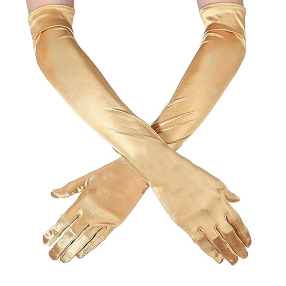 Dress Gloves for Women Stretch Knit Soft Material Smooth Evening Performance Wedding Gloves Solid Color Long Gloves 1 Pair of Gloves 2026 Sales Under $1