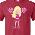 thumbnail image 4 of Inktastic Cheerleaders, Girl With Blonde Hair, Pink Uniform T-Shirt, 4 of 5