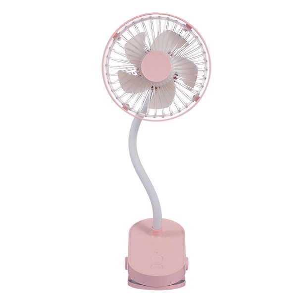 Mini ventilador con clip, ventilador portátil silencioso con luz nocturna, ventilador Personal recargable por USB
