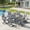 Gray-Gray, variant on Vicllax 7-Pcs Round Outdoor Patio Dining Set Table and Chair Modern Style Metal for Deck Garden