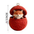 thumbnail image 3 of Christmas Knit-Ball Animals Series Acrylic Ornaments Cute Woodlands Friend With Fair-Isle Patterns, 3 of 6