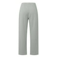 thumbnail image 6 of Huesdet Cotton Linen Pants Women Summer Drawstring High Waisted Palazzo Pants Casual Loose Wide Leg Yoga Pants with Pockets(Grey,M), 6 of 7