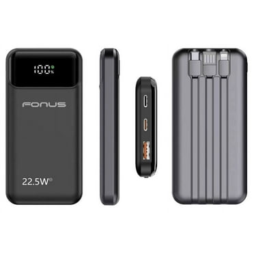 22.5W PD Fast Charge 10000mAh Power Bank for iPhone 16/Pro/Max/Plus - Backup Battery Portable Charger Built-in Cable LED Display 1-Port USB for iPhone 16/Pro/Max/Plus