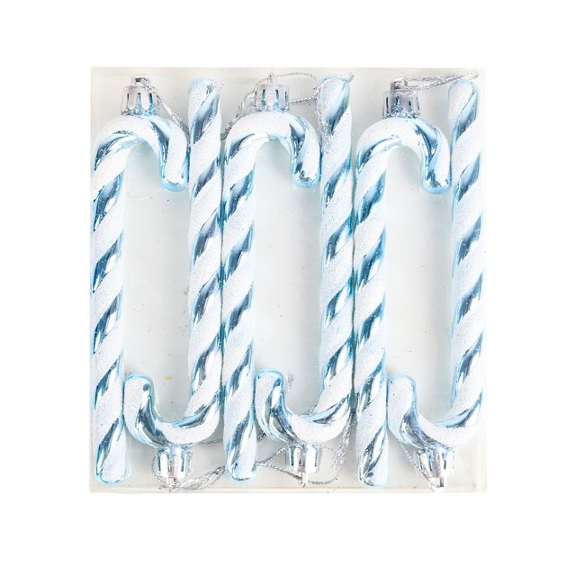 Monstrate Juego de adornos de árbol de Navidad ABS decoración de bastones de caramelo Polvo azul hielo