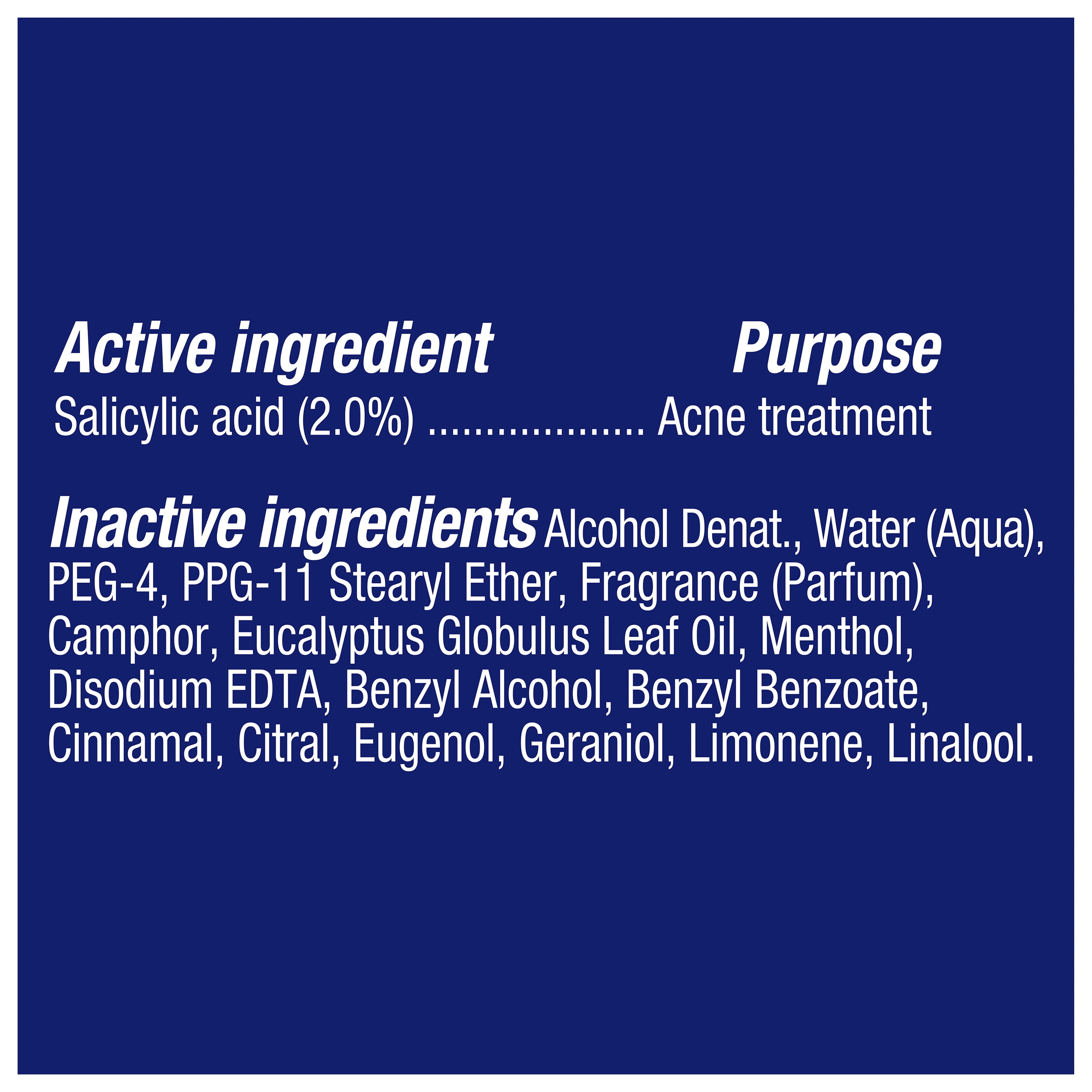 noxzema pads ingredients