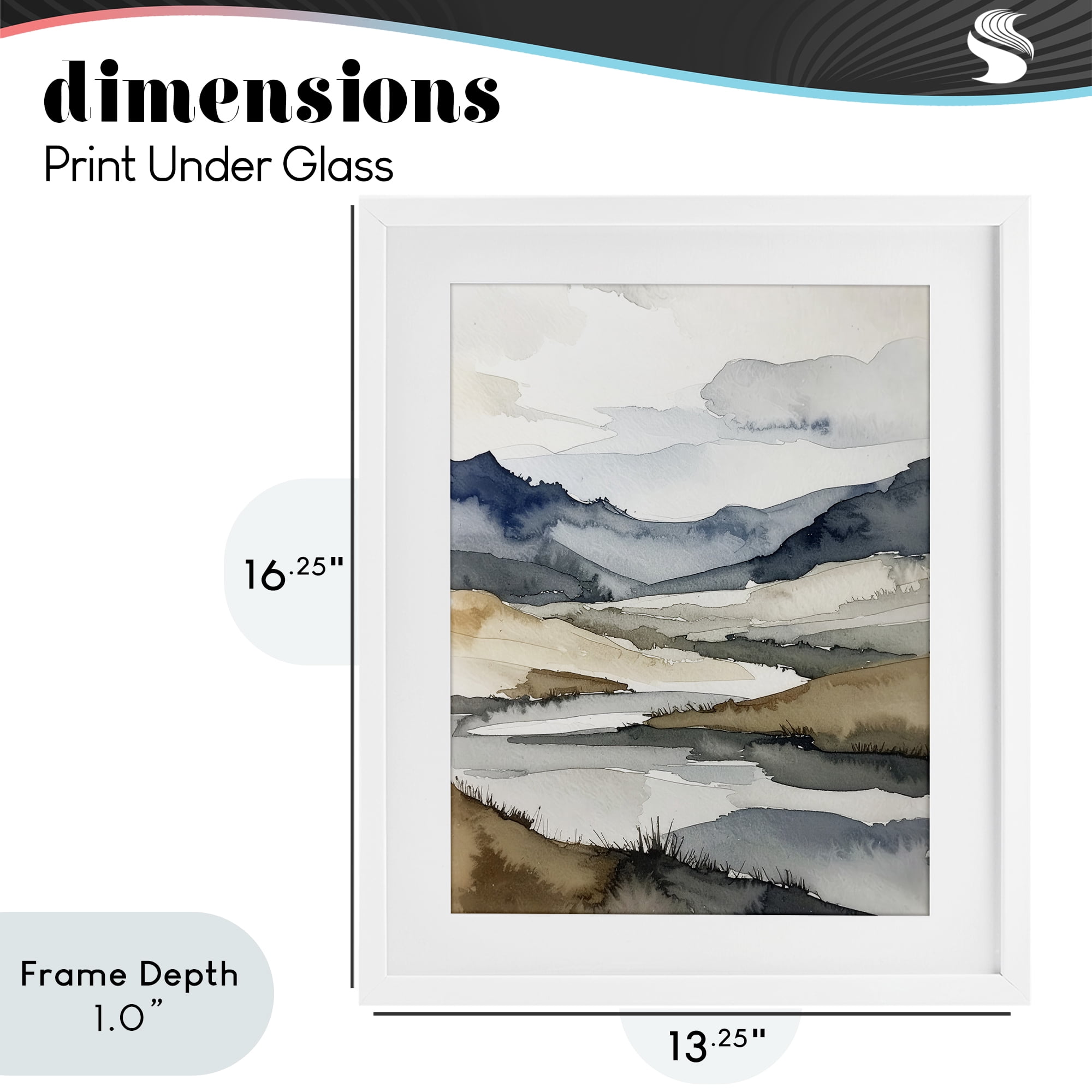 Stupell Industries Flow Of Water River White Framed Print Under Glass, design by Alonza Saunders
