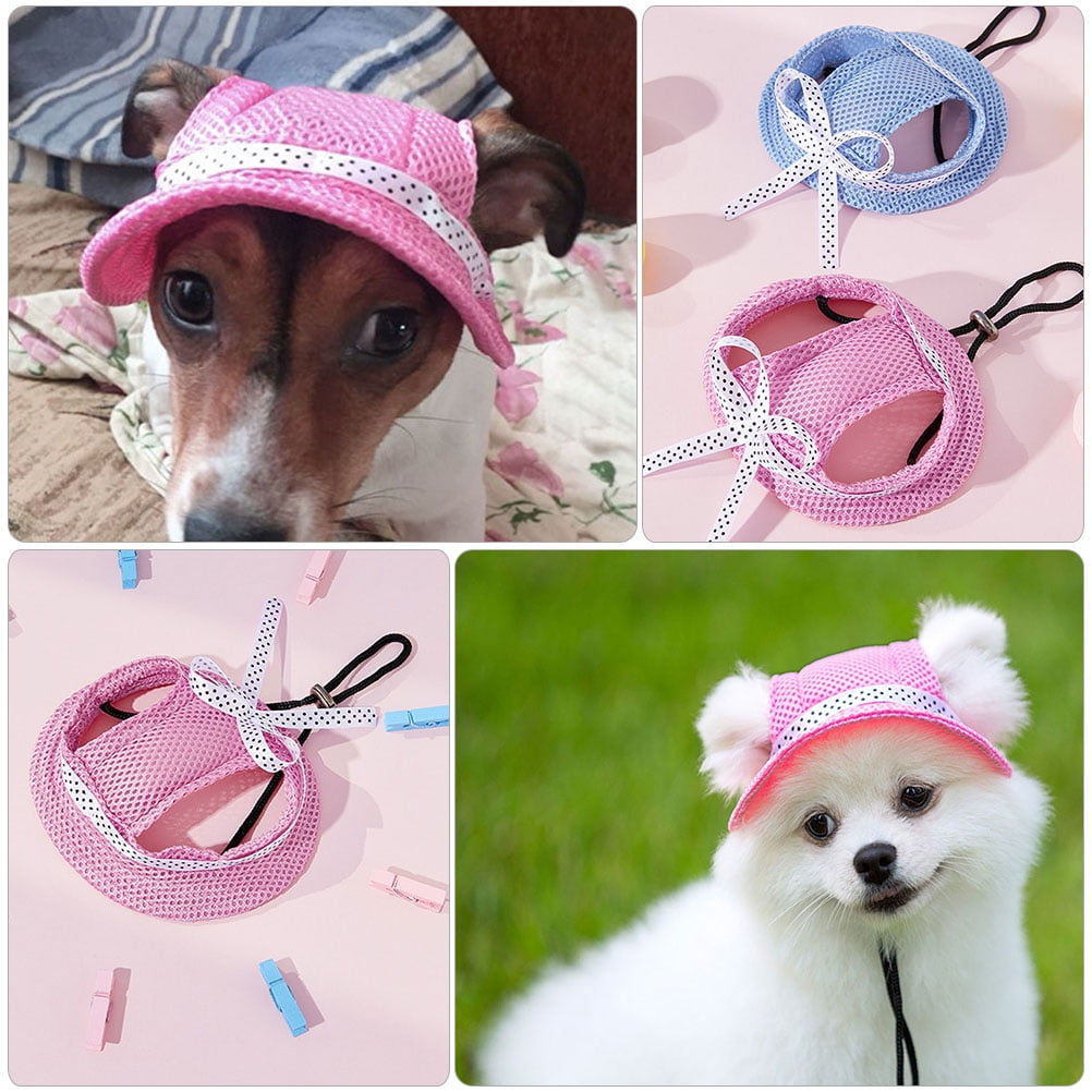 Frcolor Hat Dog Pet Sun Puppy Cap Summer Dogs Hats Outdoor Protection Ear  Small Bucket Holes Breathable Caps Sunbonnet Visor 