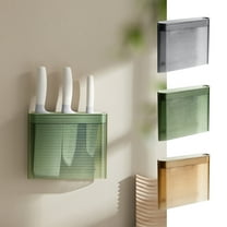 AYktou Wall-Mounted Knife Rack, Kitchenware Storage Organizer Transparent Knife Block Draining Kitchen Knife Stand, Narrow Shape Storage Rack, Double Rows Knife Edge Knife Storage Shelf