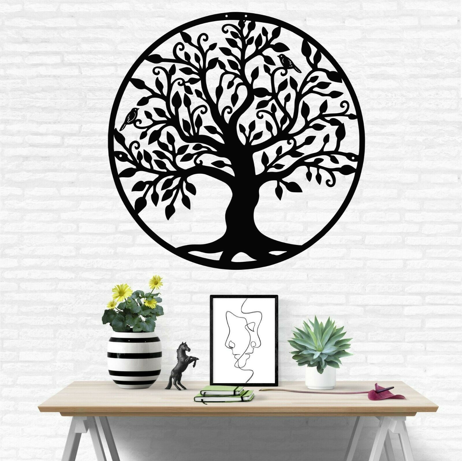 Metal Family Tree Wall Decor Home Living Room Decoration Tree of Life Art 5056 