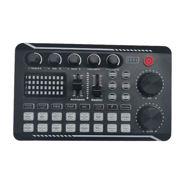 Yingyy F998 Sound Card Microphone Mixer Live Broadcast Cards Computer Video Mixing Console Streaming Kit Supplies Parts