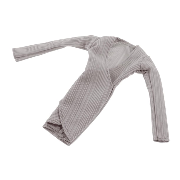Accesorios Ropas para Muñecas Vestido de Manga con Conjunto de Suéter con Cuello en V Gris Zulema Disfraz de partes de muñeca