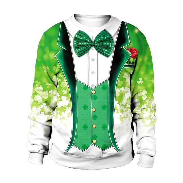 PMUYBHF Homme Hommes Chandails à Capuchon Chandail Homme Printemps et Automne Grande Fleur Tout Imprimé Manches Longues Col Rond Sans Capuche Floral Tendance Mode Chandail de Base Chandail pour Hommes Chandail à Capuchon 5X