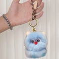 thumbnail image 6 of 5 Inch Fake Mink Fur Pom Pom Keychain Cute Soft Fluffy Plush Charm Keyring for Bag Purse Car Backpack Accessories, 6 of 6