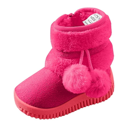 BOBOGOJP Back To School Boys Girls Waterproof Combat Boots Low Heel Booties Walking Shoes Toddler Little Kid Big Kid (Hot Pink 30)